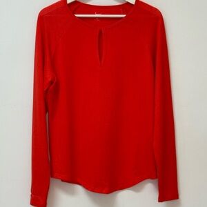 Elegant Red Long Sleeve Women's Top
